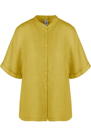 Bomboogie Dames, Blouses & Shirts, Geel, Maat: M Linnen