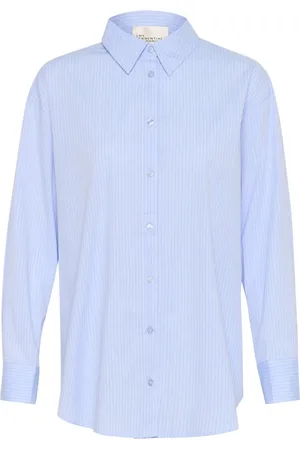 My Essential Wardrobe Dames, Blouses & Shirts, Blauw, Maat: XL Katoen