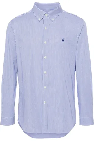 Ralph Lauren Heren, Overhemden, Blauw, Maat: M Katoen
