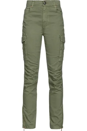 Pinko Dames, Broeken, Groen, Maat: XS Gabardine