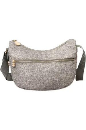 Borbonese Dames, Tassen, Grijs, Maat: ONE Size Leer
