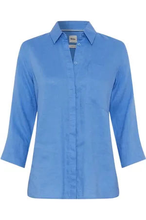 Brax Dames, Blouses & Shirts, Blauw, Maat: 2XL
