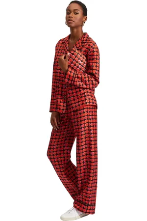 La DoubleJ Dames, Nachtkleding & Lounge, Rood, Maat: M Zijde