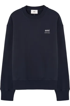 Ami Heren, Sweatshirts & Hoodies, Blauw, Maat: M Katoen