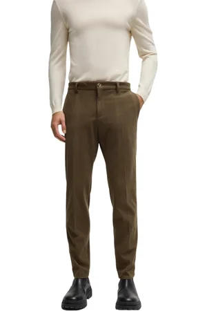 HUGO BOSS Heren, Broeken, Groen, Maat: 4XL Corduroy
