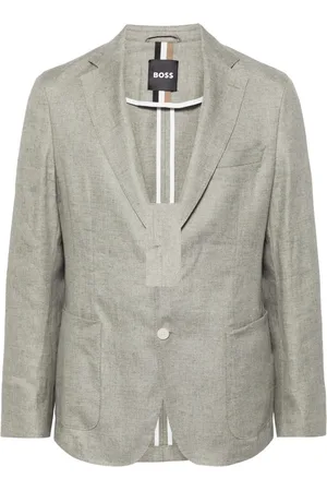 HUGO BOSS Heren, Jassen, Groen, Maat: 2XL Linnen