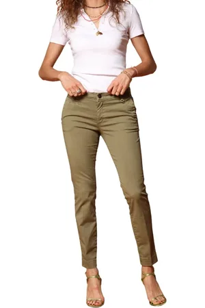 Masons Dames, Broeken, Groen, Maat: M Gabardine