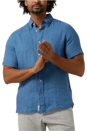 Tommy Hilfiger Heren, Overhemden, Blauw, Maat: S Linnen