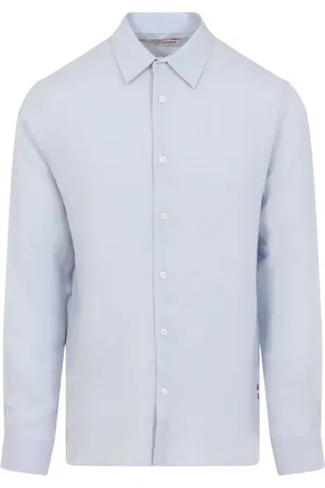 Orlebar Brown Heren, Overhemden, Blauw, Maat: M Linnen