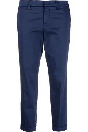 FAY Dames, Broeken, Blauw, Maat: W28 Katoen