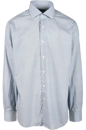 BARBA Heren, Overhemden, Blauw, Maat: S Katoen