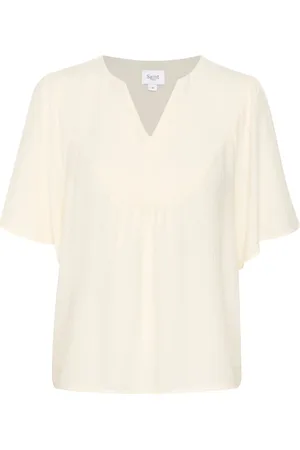 Saint Tropez Dames, Blouses & Shirts, Wit, Maat: M