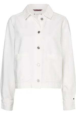 Tommy Hilfiger Dames, Jassen, Wit, Maat: XL Katoen