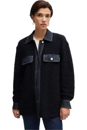 HUGO BOSS Dames, Jassen, Blauw, Maat: XL Tweed