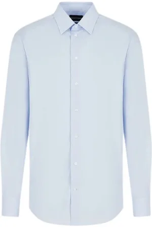Emporio Armani Heren, Overhemden, Blauw, Maat: 7XL Katoen