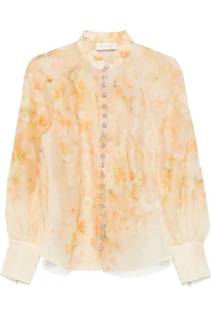 ZIMMERMANN Dames, Blouses & Shirts, Geel, Maat: S Linnen