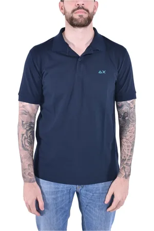 sun68 Heren, Tops, Blauw, Maat: L Katoen