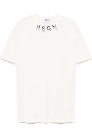 Msgm Heren, Tops, Wit, Maat: S Katoen