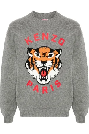 Kenzo Heren, Truien, Grijs, Maat: L Katoen