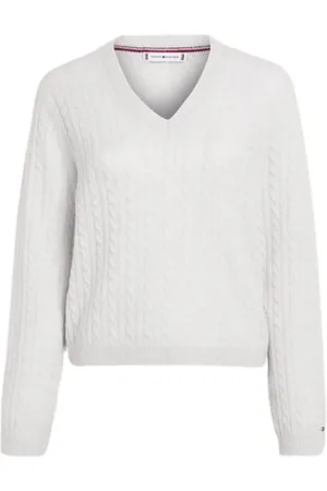 Tommy Hilfiger Dames, Truien, Wit, Maat: S Wol