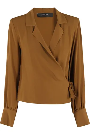 FEDERICA TOSI Dames, Blouses & Shirts, Bruin, Maat: M