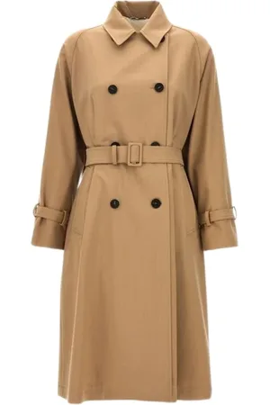 Max Mara Dames, Mantels, Bruin, Maat: M Wol