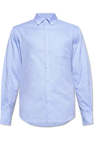 Salvatore Ferragamo Heren, Overhemden, Blauw, Maat: 3XL Katoen