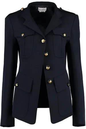 Alexander McQueen Dames, Jassen, Blauw, Maat: M Katoen