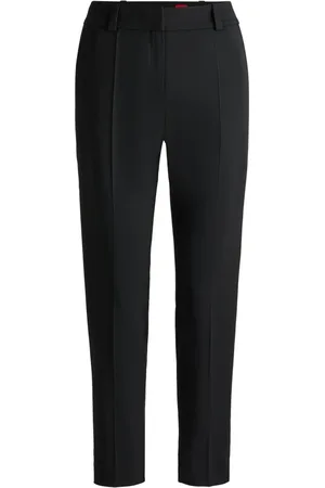 HUGO BOSS Dames, Broeken, Zwart, Maat: M Wol