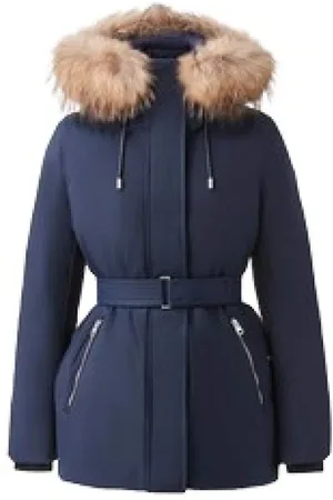 Mackage Dames, Mantels, Blauw, Maat: XS Leer