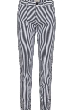 Freequent Dames, Broeken, Blauw, Maat: M Viscose