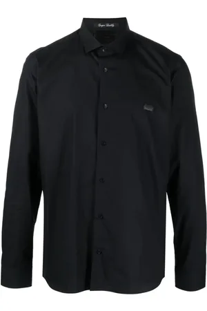 Philipp Plein Heren, Overhemden, Zwart, Maat: 2XL Katoen