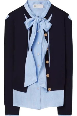 Tory Burch Dames, Blouses & Shirts, Zwart, Maat: S Wol