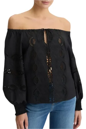 Liu Jo Dames, Blouses & Shirts, Zwart, Maat: XS Katoen