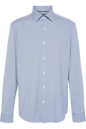 HUGO BOSS Heren, Overhemden, Blauw, Maat: L Polyamide