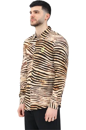 Roberto Cavalli Heren, Overhemden, Veelkleurig, Maat: M Viscose