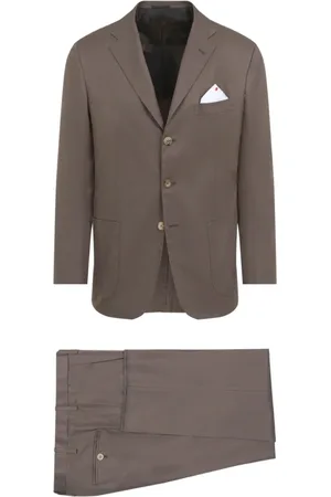 Kiton Heren, Pakken, Bruin, Maat: XL Katoen