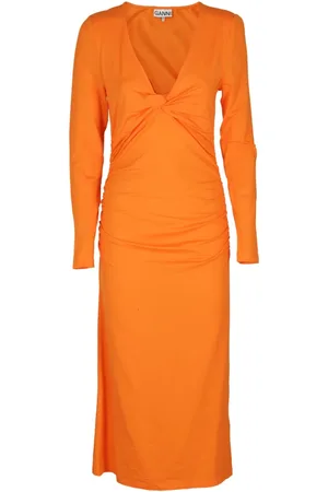 Ganni Dames, Jurken, Oranje, Maat: M