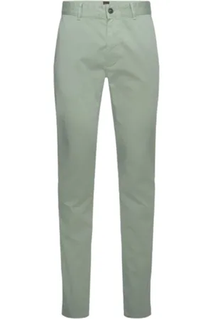 HUGO BOSS Heren, Broeken, Groen, Maat: W40 L32 Katoen