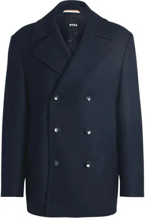 HUGO BOSS Heren, Mantels, Blauw, Maat: L Katoen