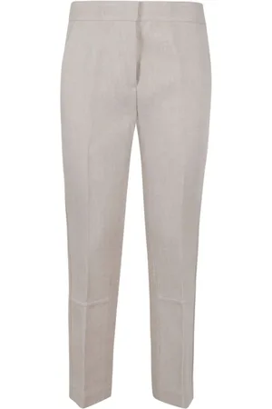 Tory Burch Dames, Broeken, Grijs, Maat: S Viscose