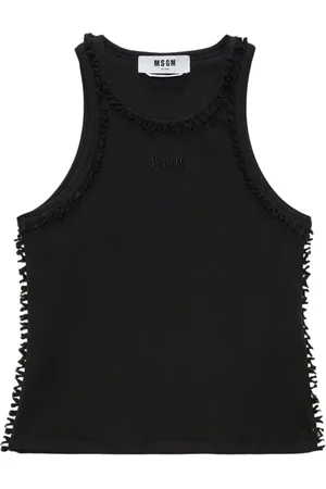 Msgm Dames, Tops, Zwart, Maat: M Katoen
