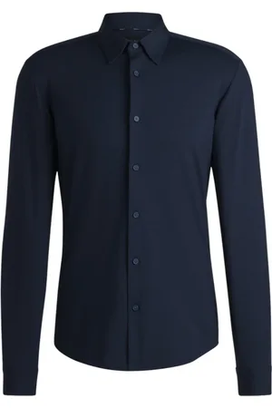 HUGO BOSS Heren, Overhemden, Blauw, Maat: XL Jersey