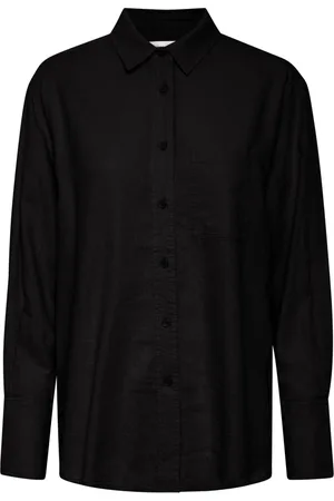 INWEAR Dames, Blouses & Shirts, Zwart, Maat: XS Linnen