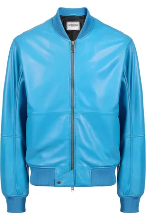 Iceberg Heren, Jassen, Blauw, Maat: M Leer