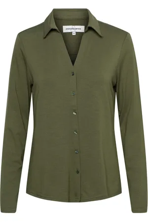 &Co Woman Dames, Blouses & Shirts, Groen, Maat: S Viscose