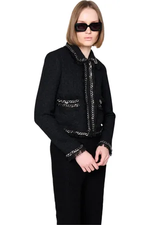 Silvian Heach Dames, Jassen, Zwart, Maat: XS Tweed