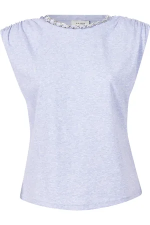 Aaiko Dames, Tops, Blauw, Maat: L Katoen