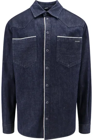 Dolce & Gabbana Heren, Overhemden, Blauw, Maat: L Denim