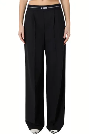 Msgm Dames, Broeken, Zwart, Maat: S Wol